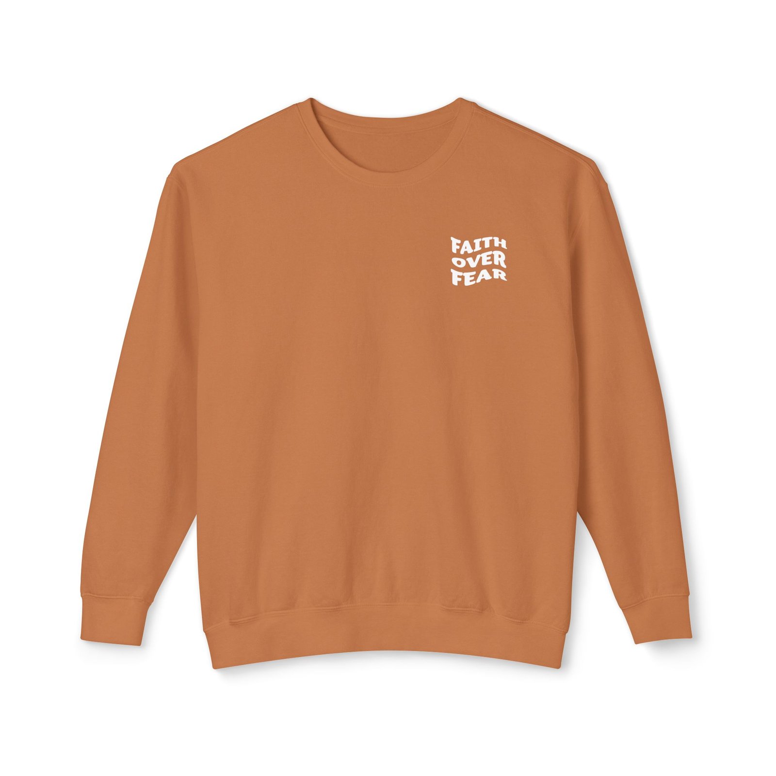 Faith Over Fear (Psalm 56:3) Warp Lightweight Crewneck Sweatshirt - Image 2