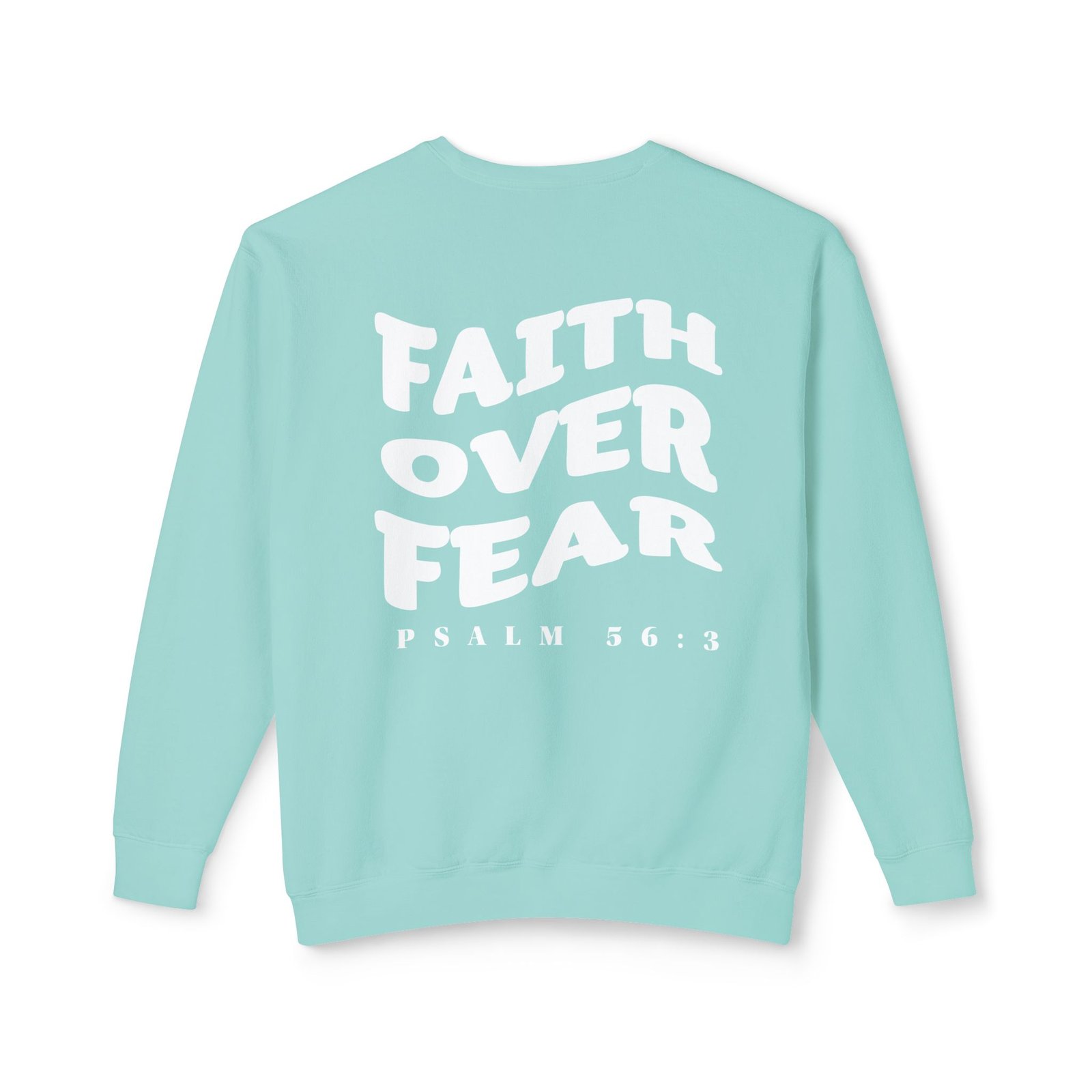 Faith Over Fear (Psalm 56:3) Warp Lightweight Crewneck Sweatshirt - Image 9