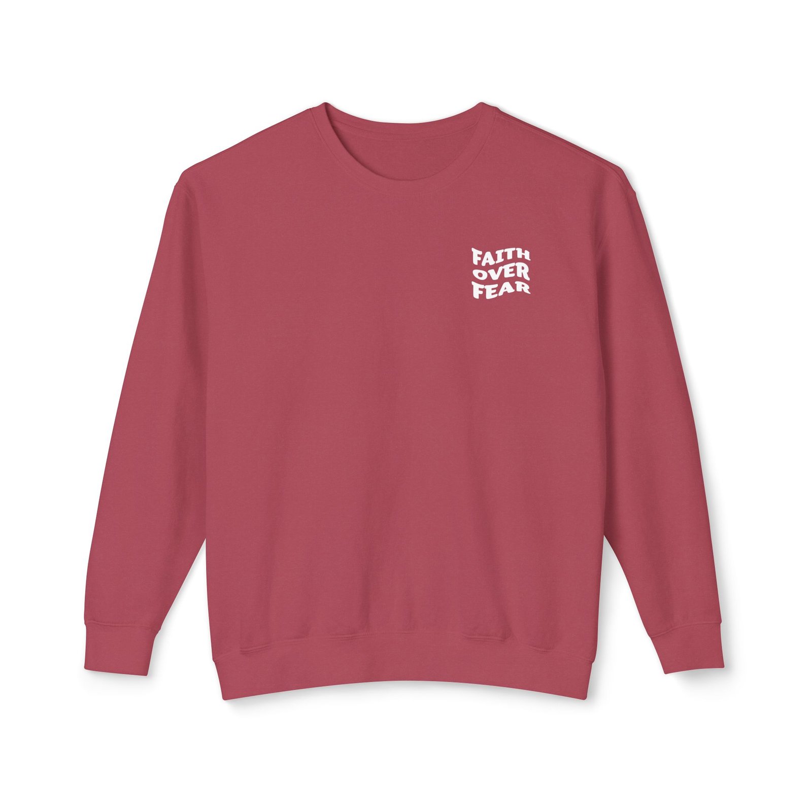 Faith Over Fear (Psalm 56:3) Warp Lightweight Crewneck Sweatshirt - Image 14