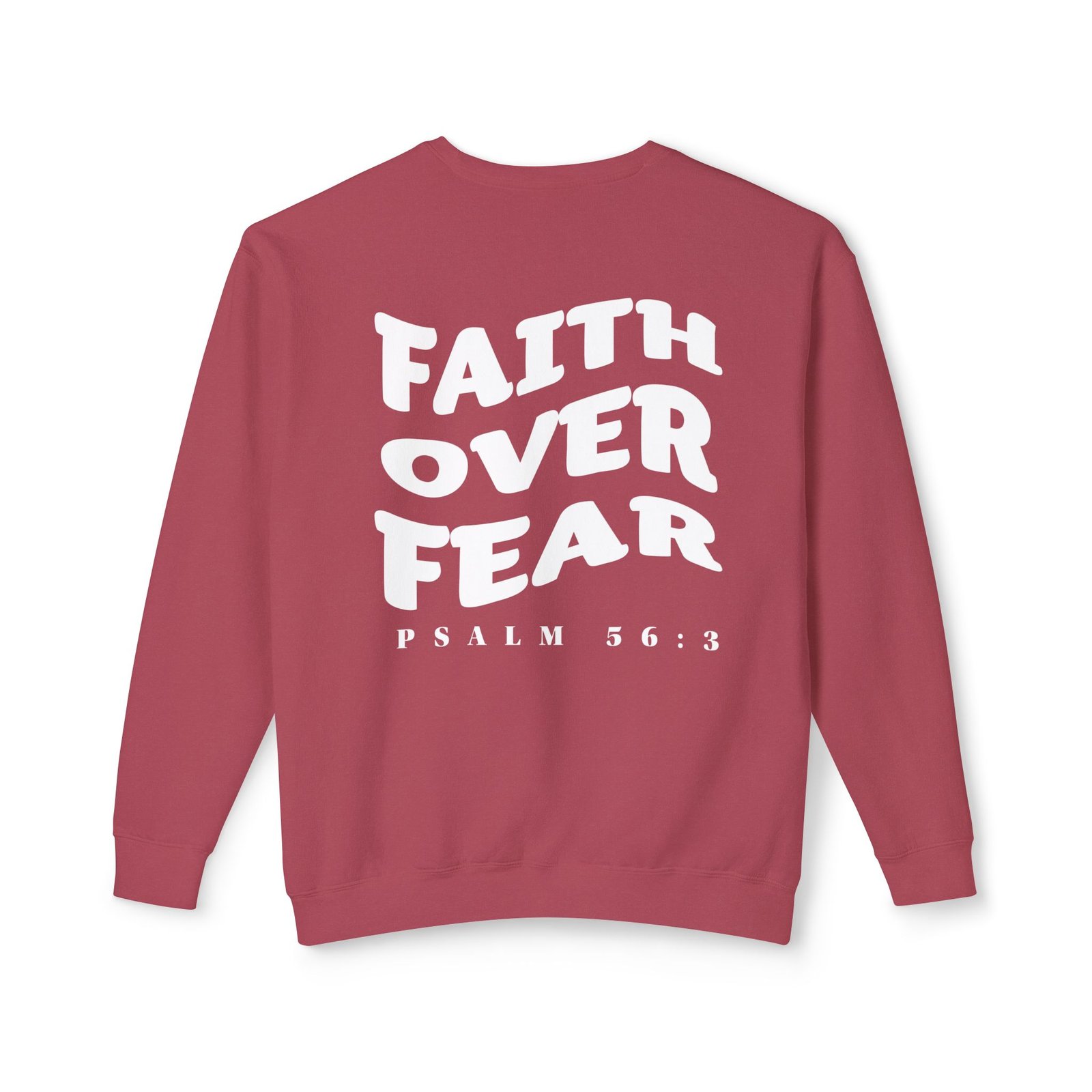Faith Over Fear (Psalm 56:3) Warp Lightweight Crewneck Sweatshirt - Image 13