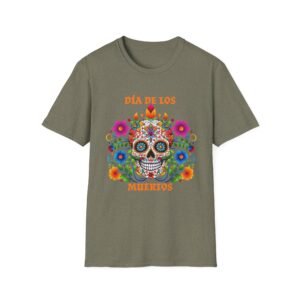 Dia de los Muertos Head Skull & Flowers T-Shirt