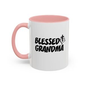 Blessed Grandma with Cross & Heart - Accent Coffee Mug (11 oz)