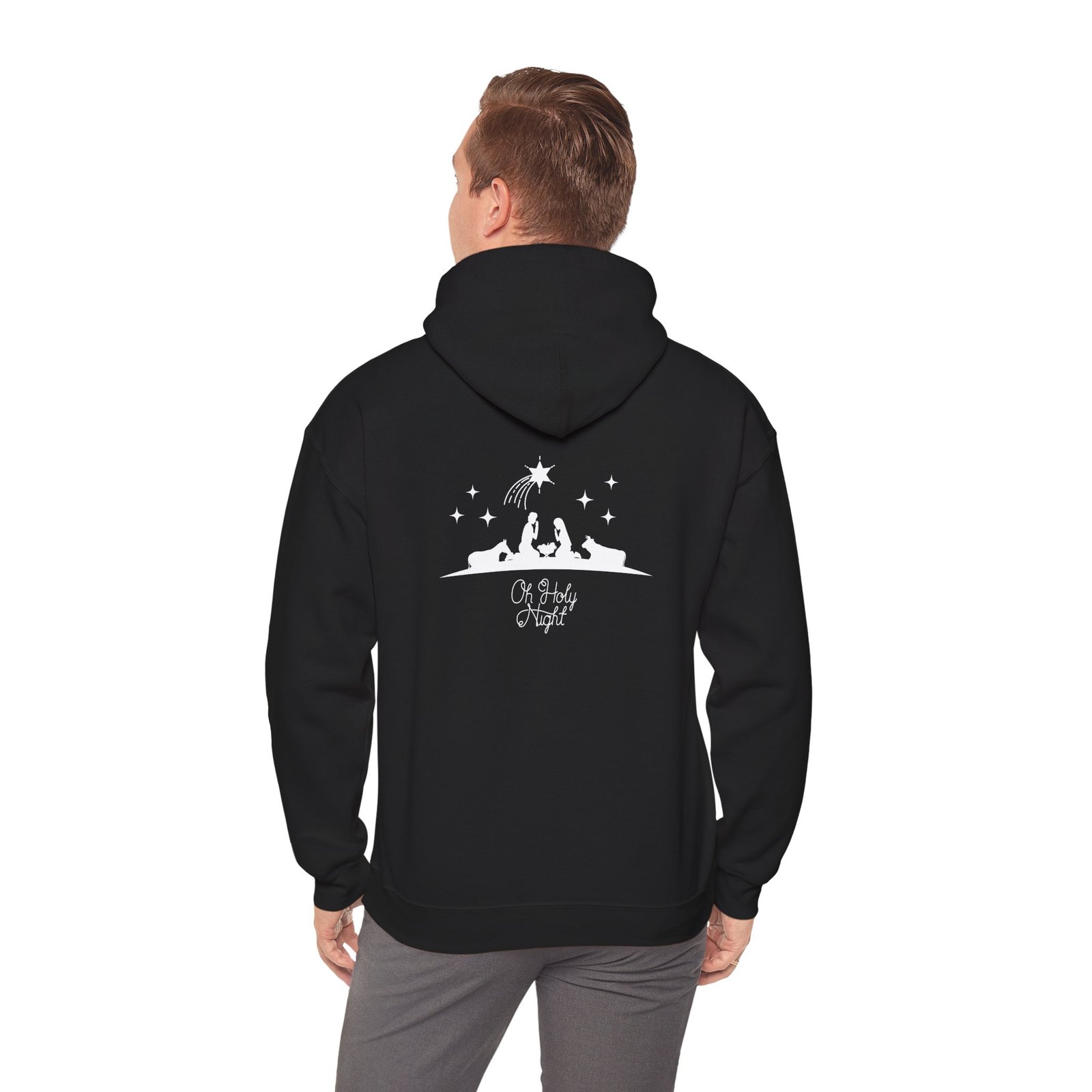 Oh Holy Night-Christmas-Nativity- Front & Back Hooded Sweatshirt - Image 6