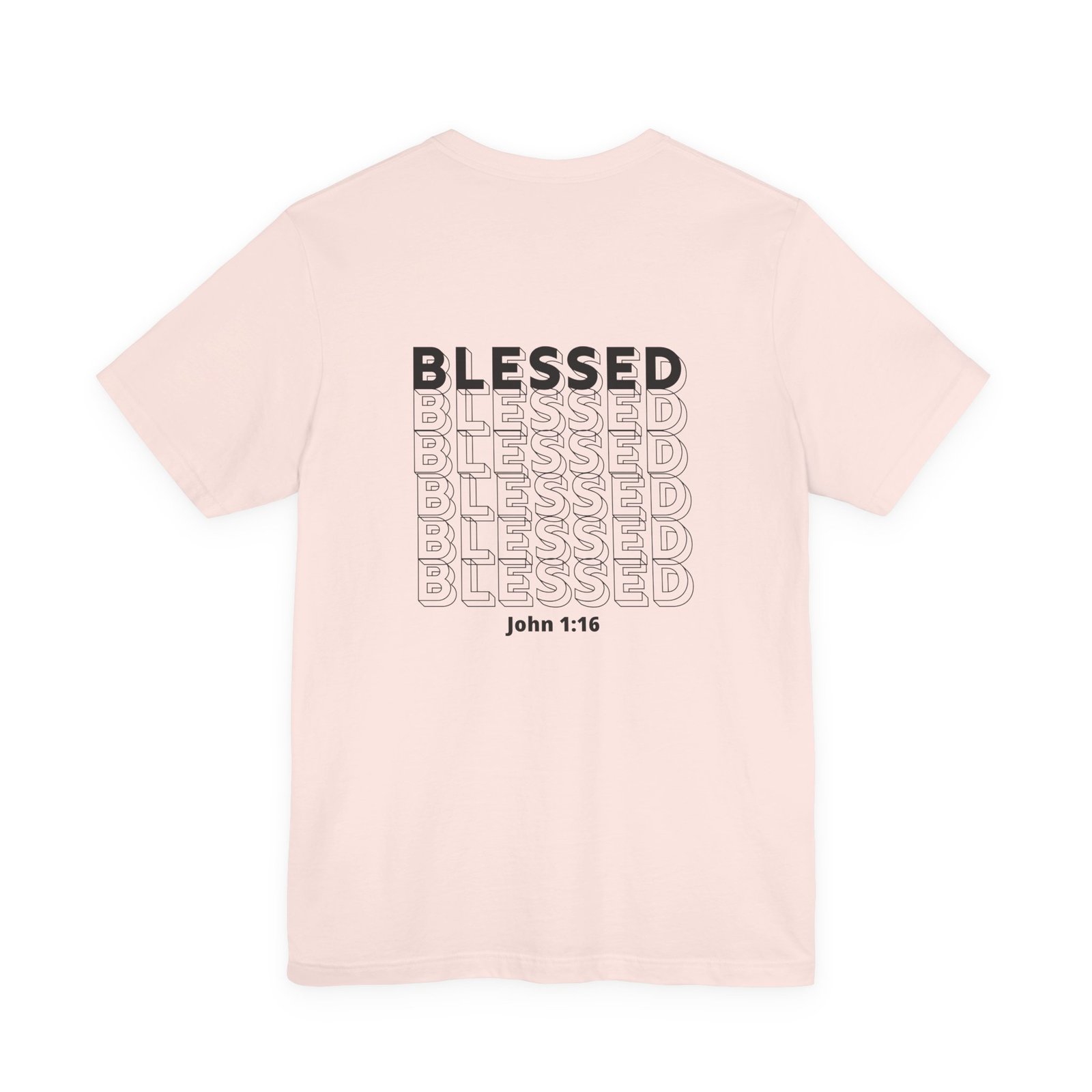 Blessed (John 1:16) Bold-Outline Front & Back T-shirt - Image 10