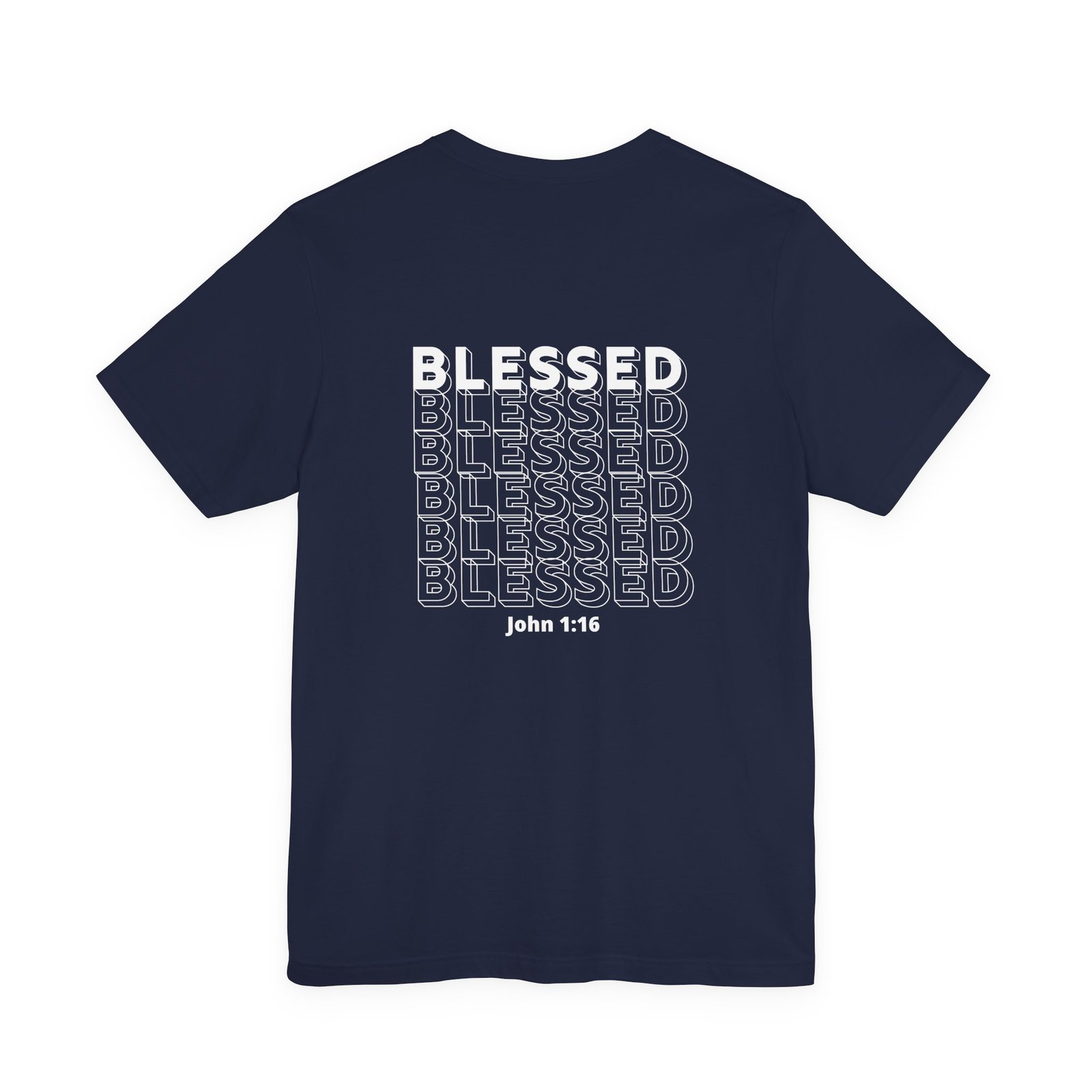 Blessed (John 1:16) Bold-Outline Front & Back T-shirt - Image 8