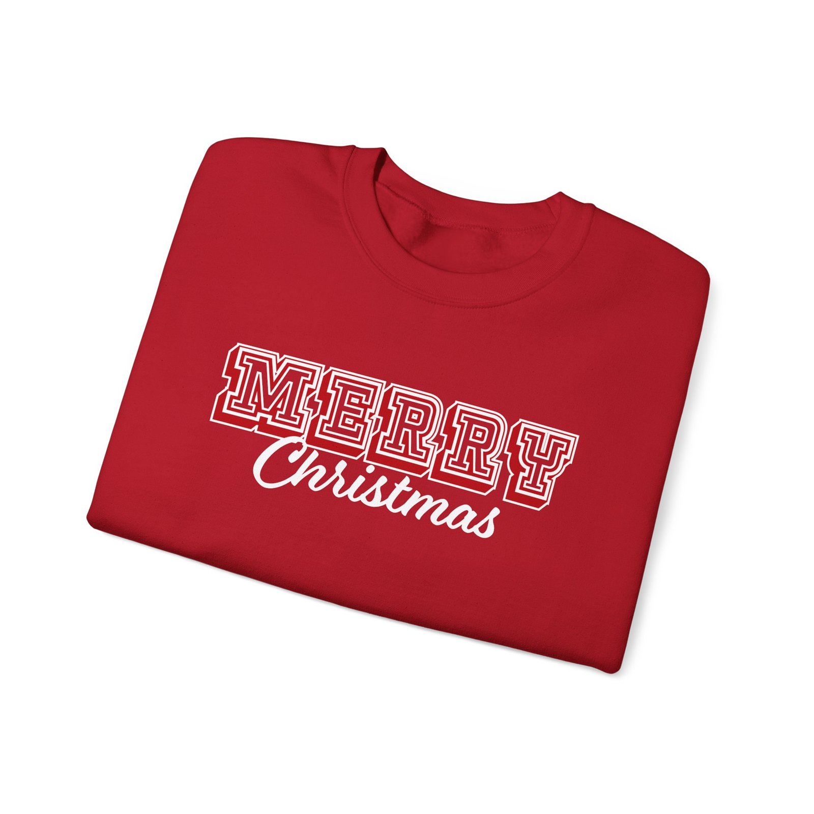 Merry Christmas Bold Outline Crewneck Sweatshirt - Image 5
