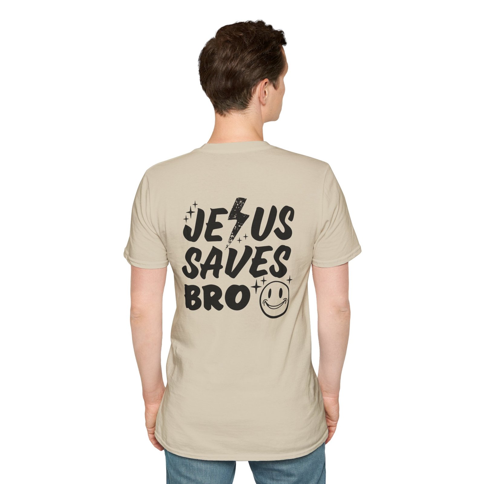 Jesus Saves Bro Front & Back Adult T-Shirt - Image 3