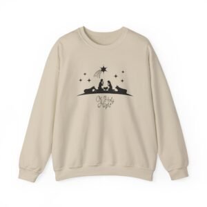 Oh Holy Night-Nativity-Christmas-Crewneck Sweatshirt