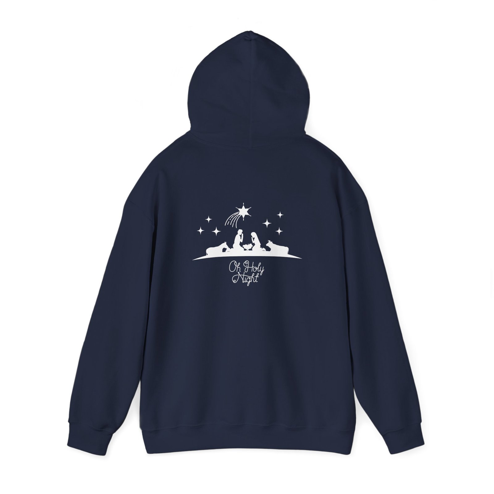 Oh Holy Night-Christmas-Nativity- Front & Back Hooded Sweatshirt