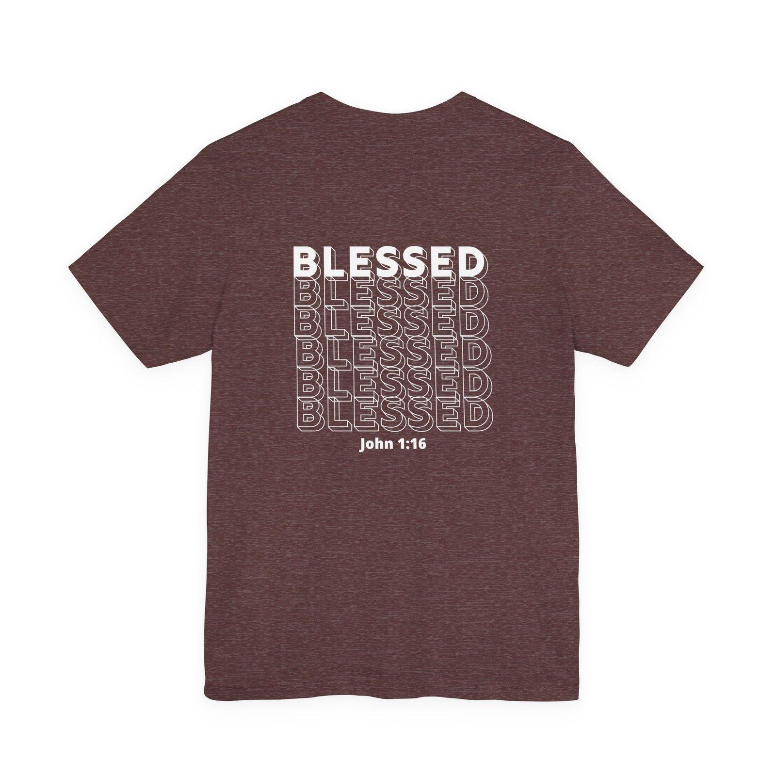 Blessed (John 1:16) Bold-Outline Front & Back T-shirt - Image 14
