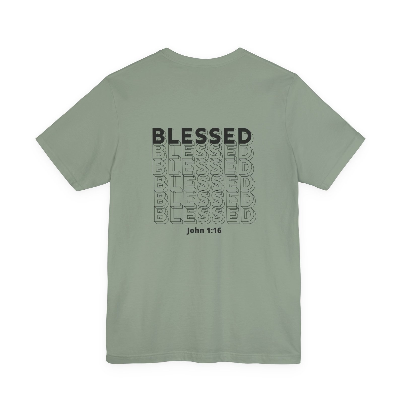Blessed (John 1:16) Bold-Outline Front & Back T-shirt - Image 16