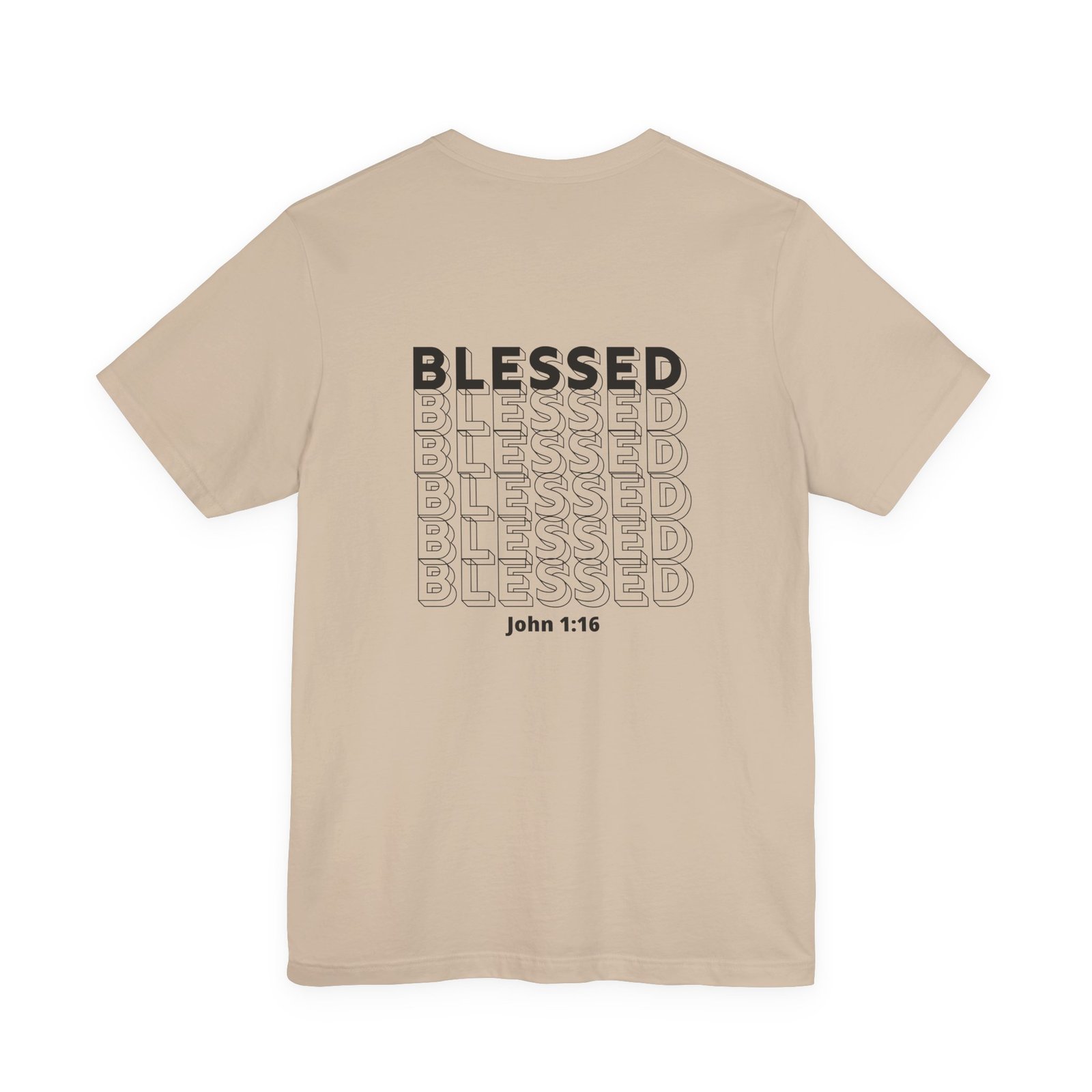 Blessed (John 1:16) Bold-Outline Front & Back T-shirt - Image 18