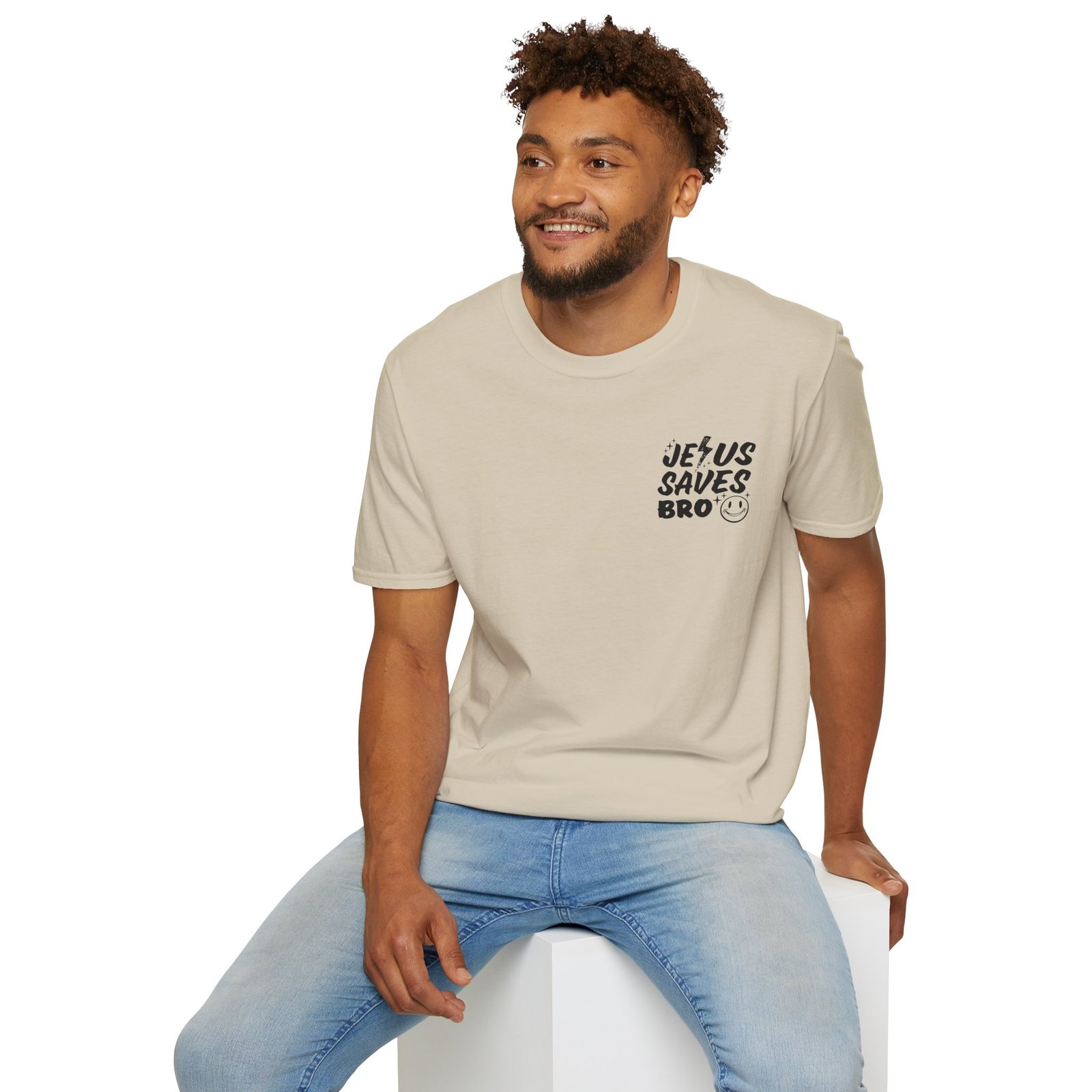 Jesus Saves Bro Front & Back Adult T-Shirt - Image 2
