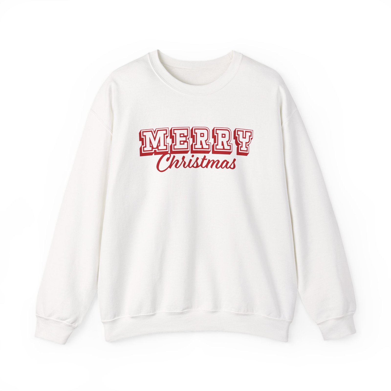 Merry Christmas Bold Outline Crewneck Sweatshirt