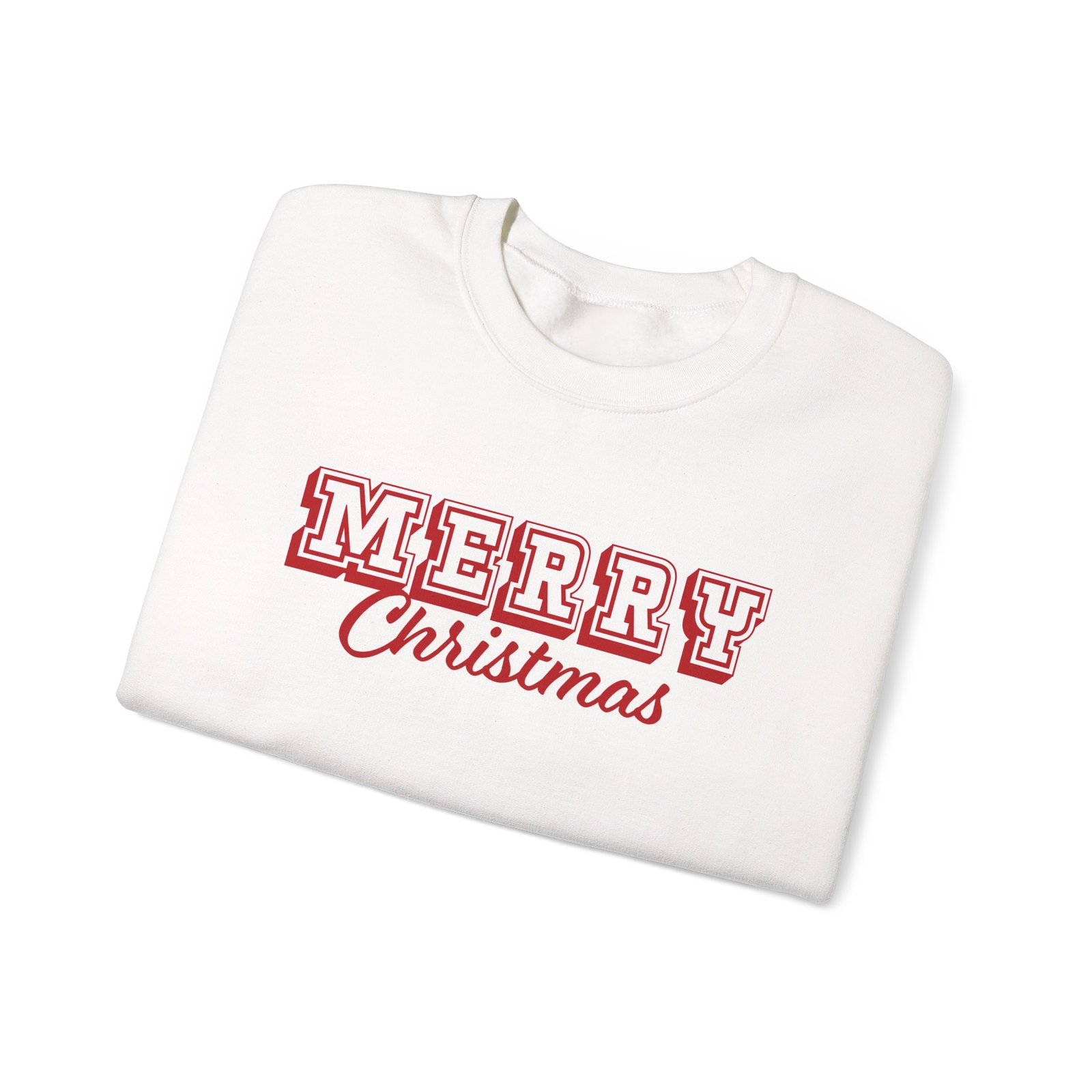 Merry Christmas Bold Outline Crewneck Sweatshirt - Image 2