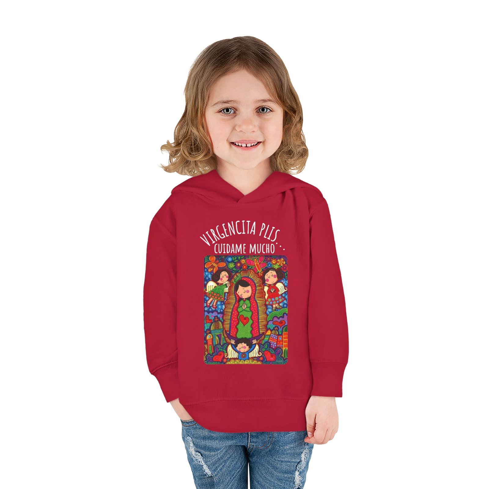 Virgencita Plis Cuidame Mucho Toddler Pullover Fleece Hoodie - Image 2