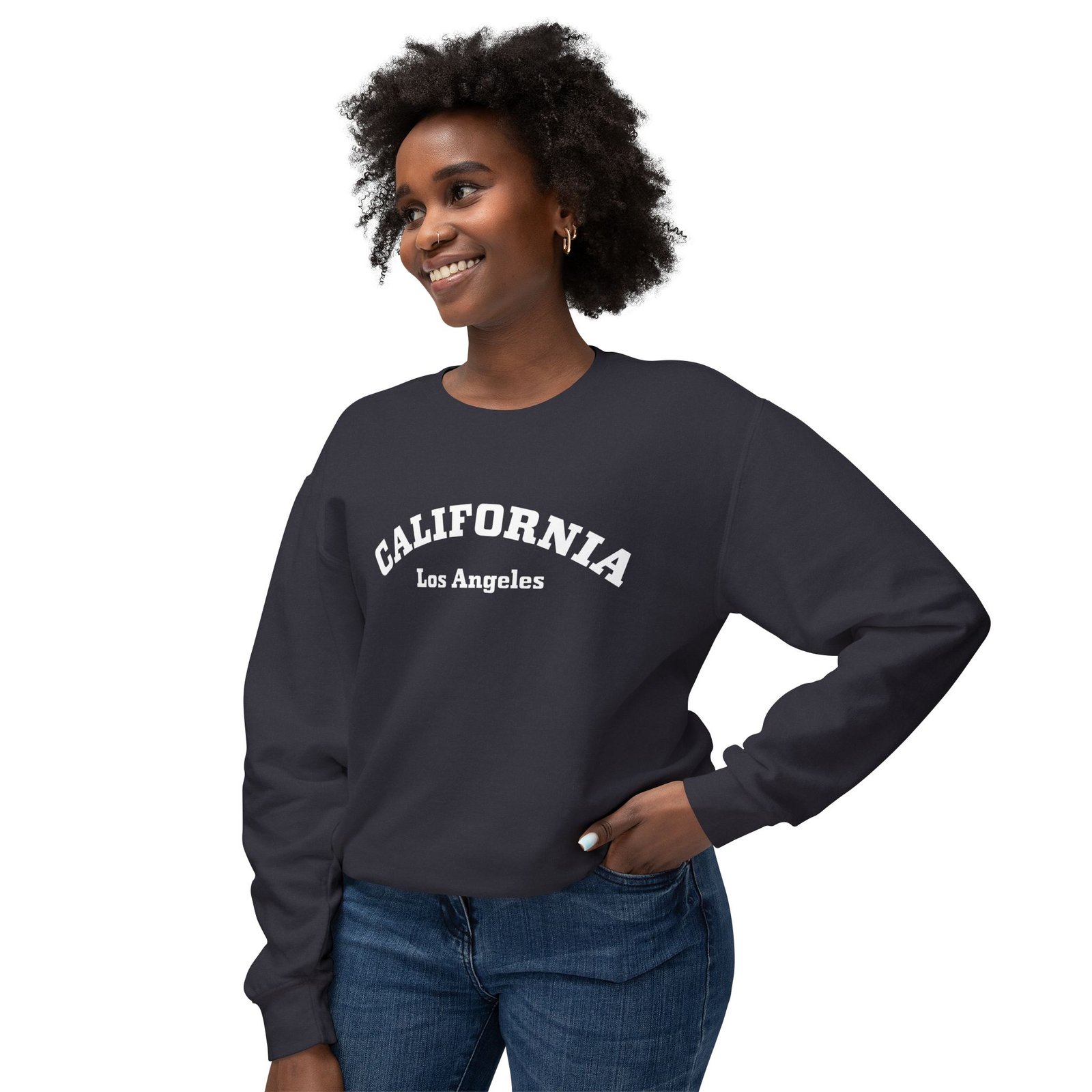 Los Angeles California Comfort Colors Lightweight Crewneck Sweatshirt - Image 7