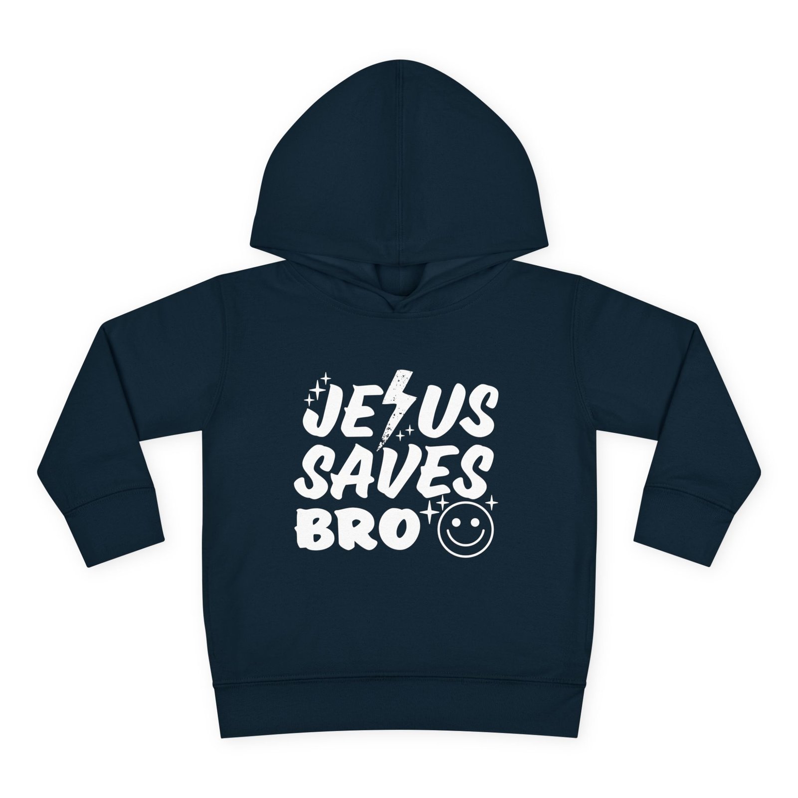 Jesus Saves Bro Toddler Pullover Fleece Hoodie - Image 3