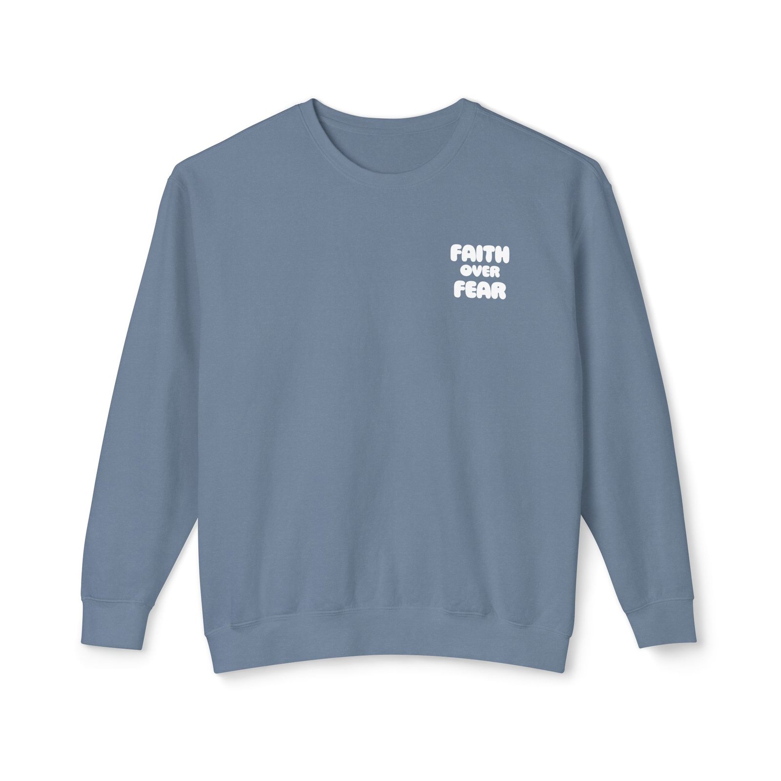 Faith Over Fear (Psalm 56:3) Bubbly Lightweight Crewneck Sweatshirt - Image 2