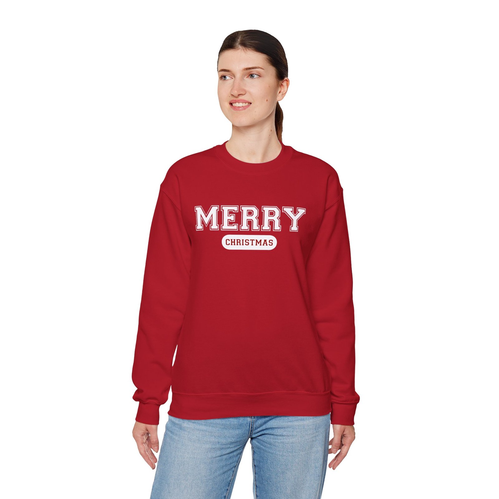 Merry Christmas Varsity Crewneck Sweatshirt - Image 3