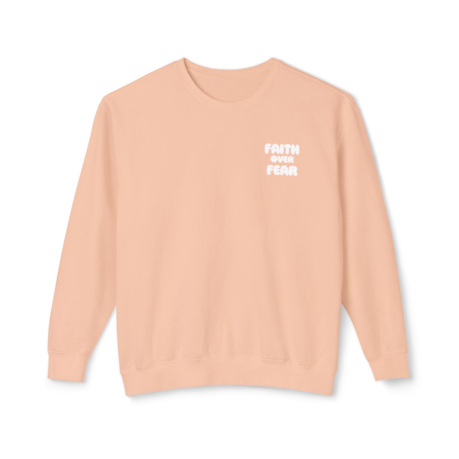 Faith Over Fear (Psalm 56:3) Bubbly Lightweight Crewneck Sweatshirt - Image 9