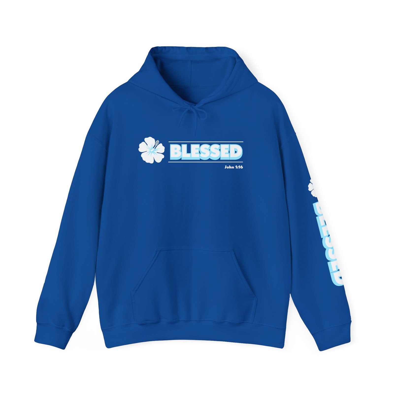 Blessed John 1:16 Hawaiian Flower Hoodie Sweatshirt - Image 10