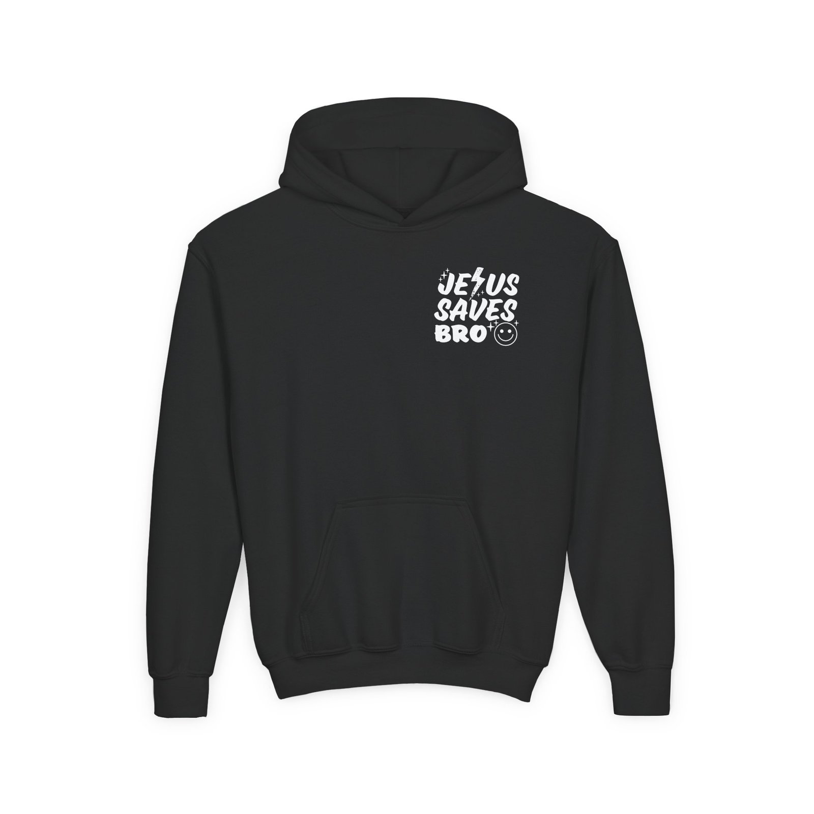 Jesus Saves Bro Youth Hoodie Sweatshirt - Image 2