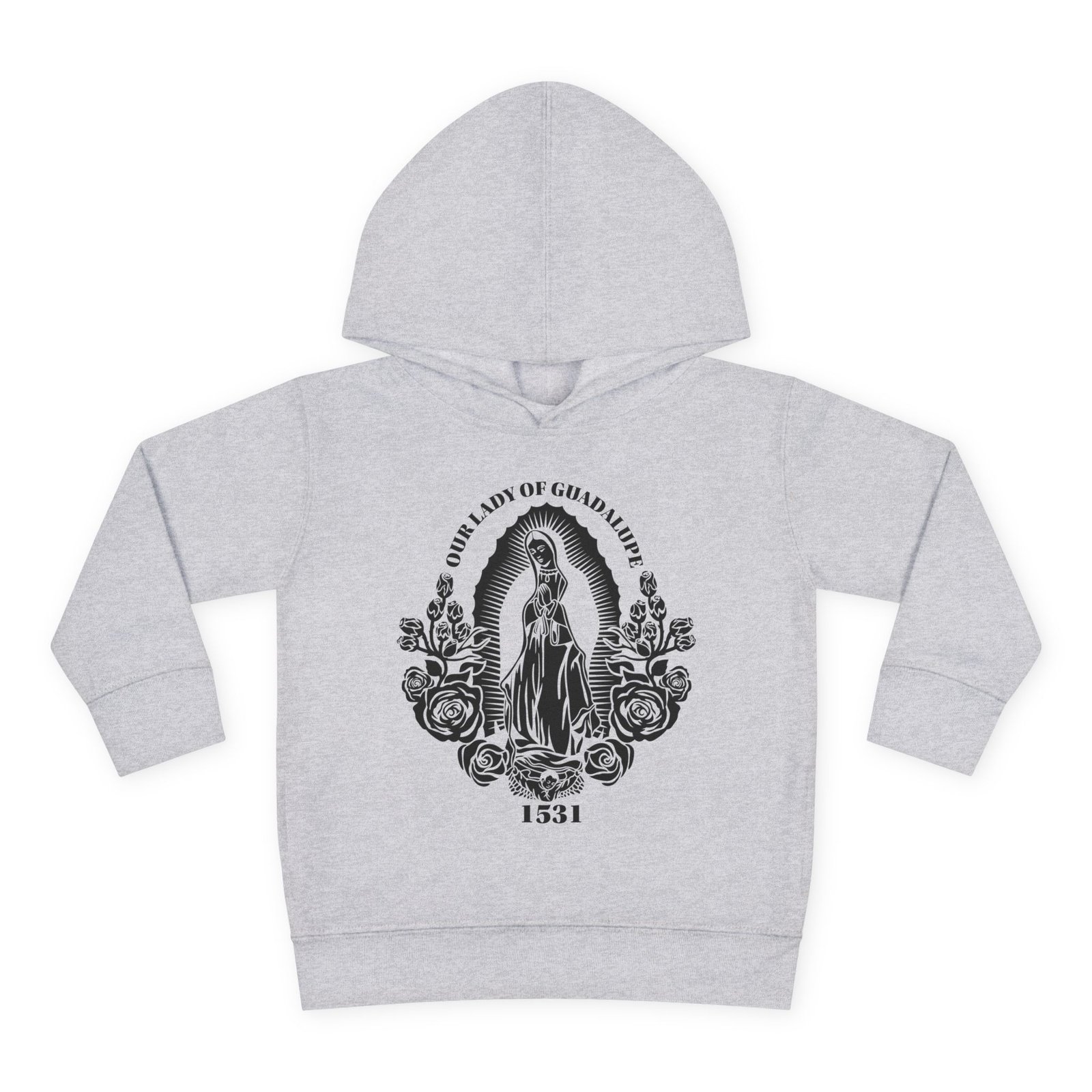 Our Lady of Guadalupe Toddler Pullover Fleece Hoodie - Image 4