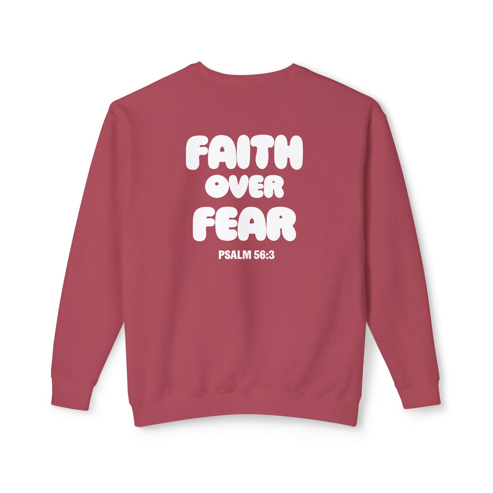 Faith Over Fear (Psalm 56:3) Bubbly Lightweight Crewneck Sweatshirt - Image 7