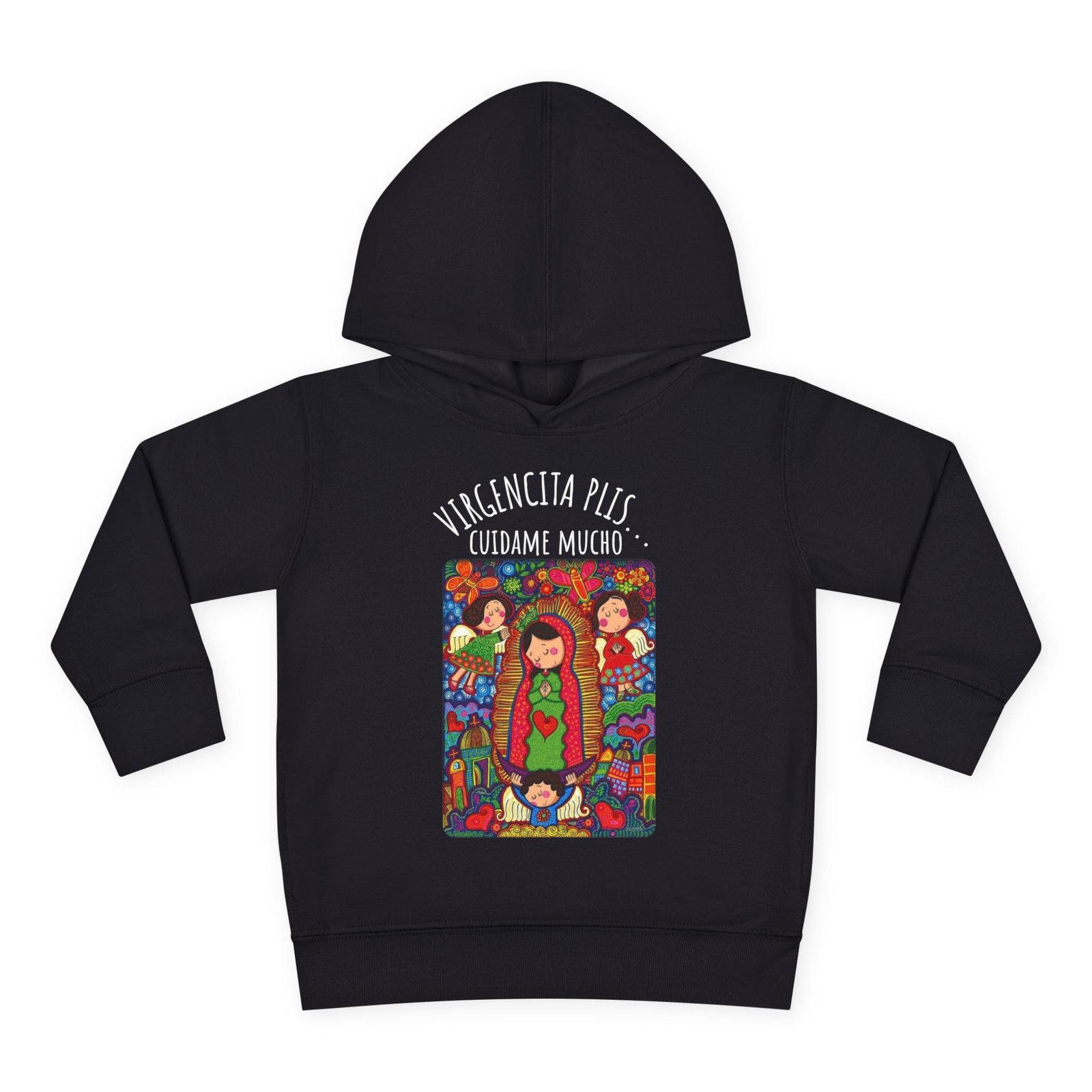 Virgencita Plis Cuidame Mucho Toddler Pullover Fleece Hoodie - Image 3