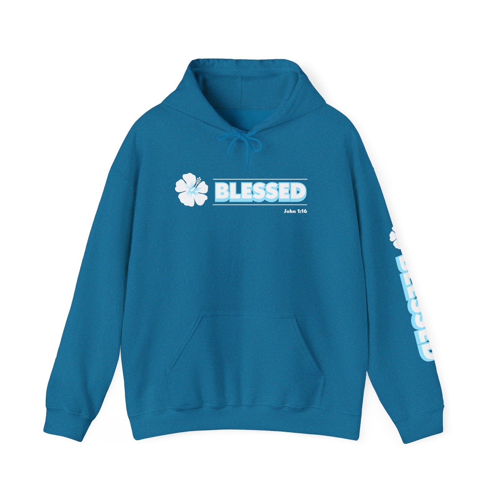 Blessed John 1:16 Hawaiian Flower Hoodie Sweatshirt - Image 8