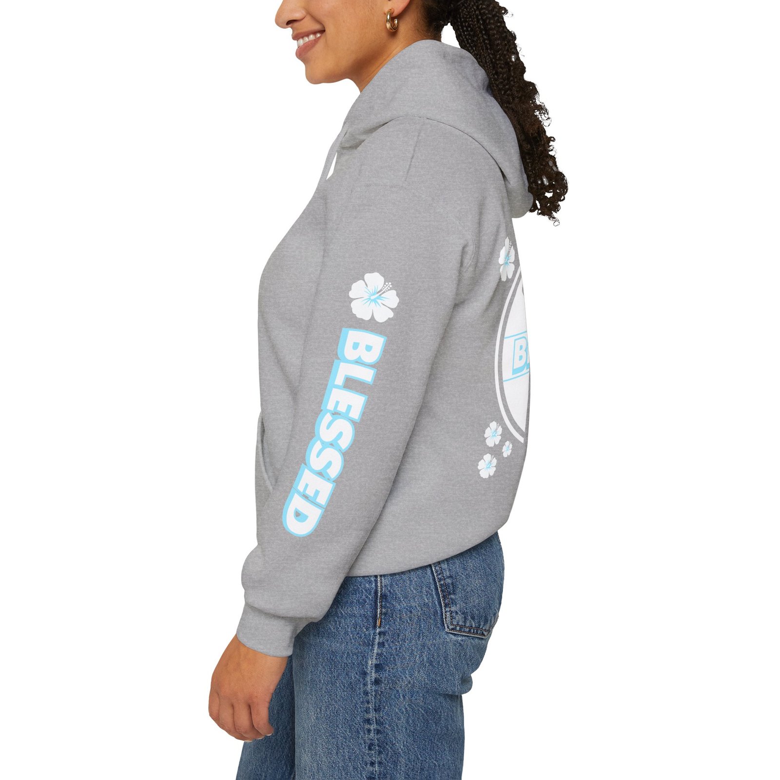 Blessed John 1:16 Hawaiian Flower Hoodie Sweatshirt - Image 5