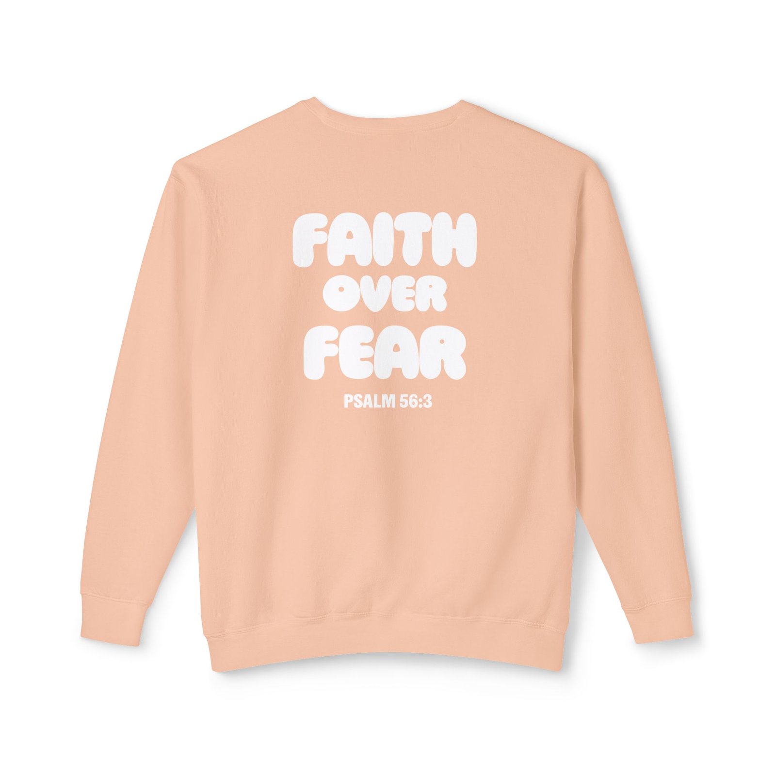 Faith Over Fear (Psalm 56:3) Bubbly Lightweight Crewneck Sweatshirt - Image 10