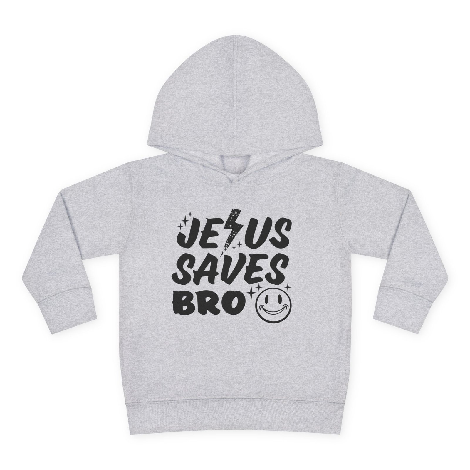 Jesus Saves Bro Toddler Pullover Fleece Hoodie - Image 4