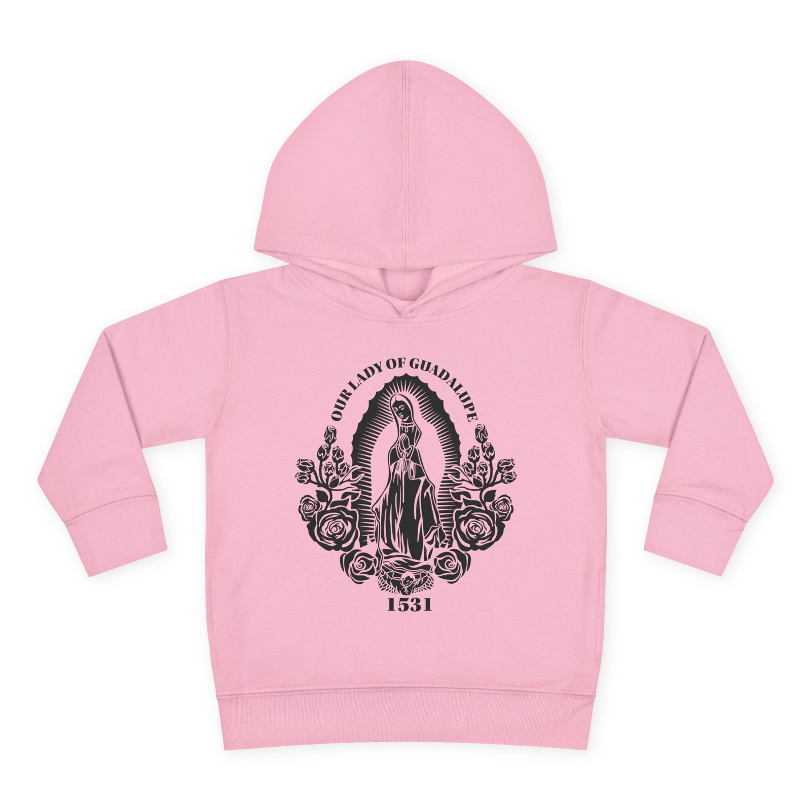 Our Lady of Guadalupe Toddler Pullover Fleece Hoodie - Image 5