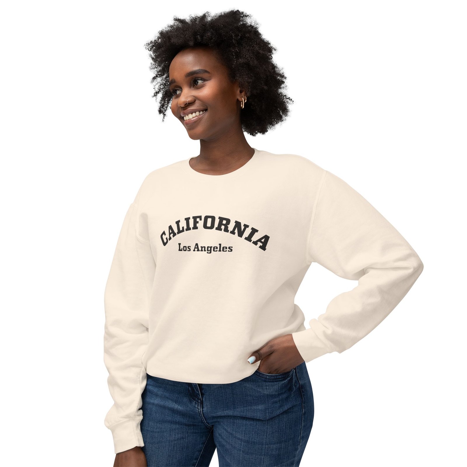 Los Angeles California Comfort Colors Lightweight Crewneck Sweatshirt - Image 4
