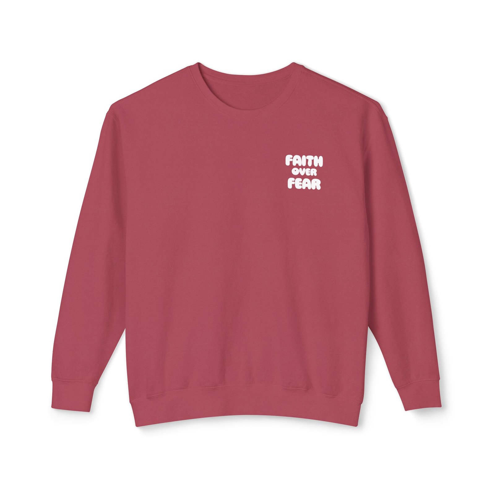 Faith Over Fear (Psalm 56:3) Bubbly Lightweight Crewneck Sweatshirt - Image 8