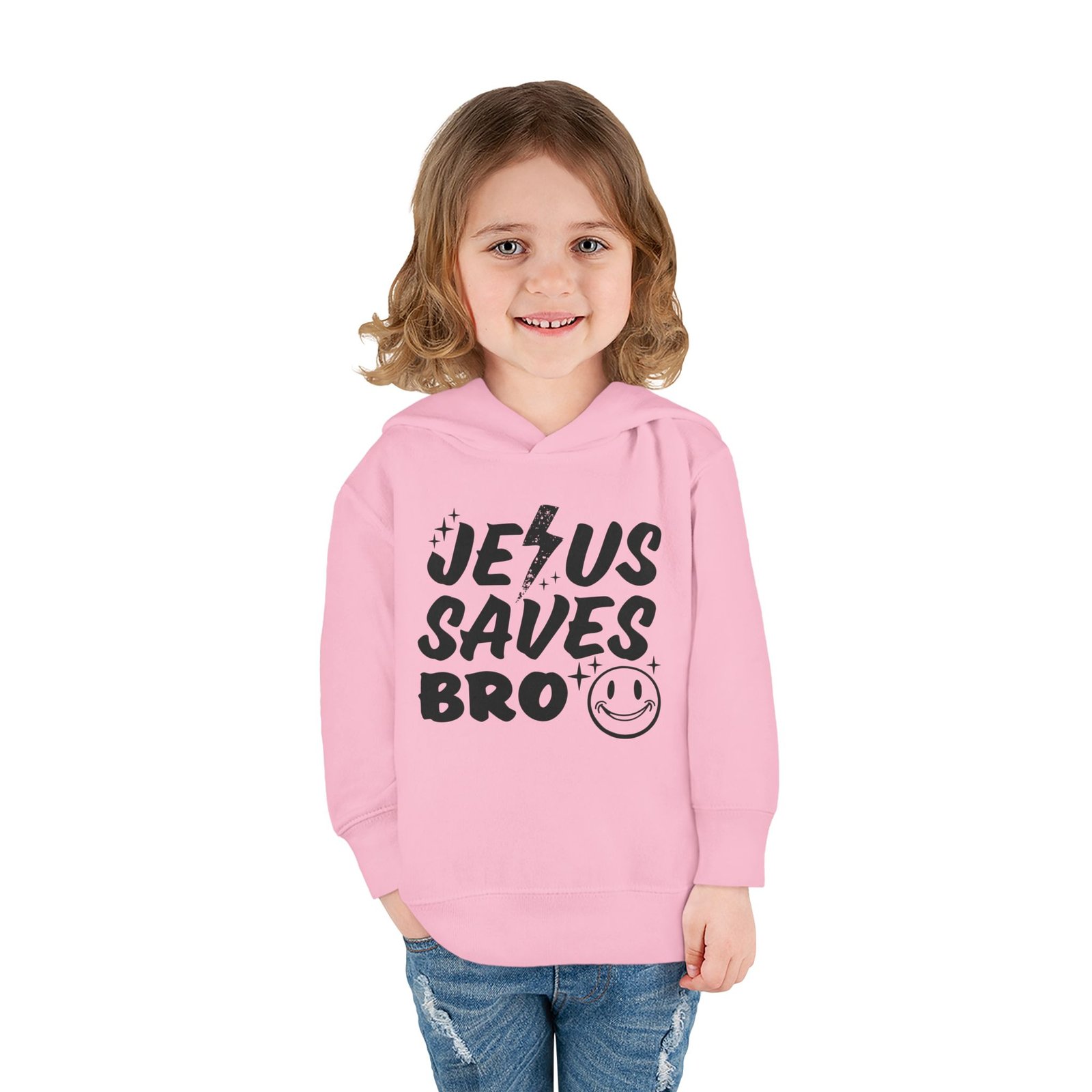 Jesus Saves Bro Toddler Pullover Fleece Hoodie - Image 6