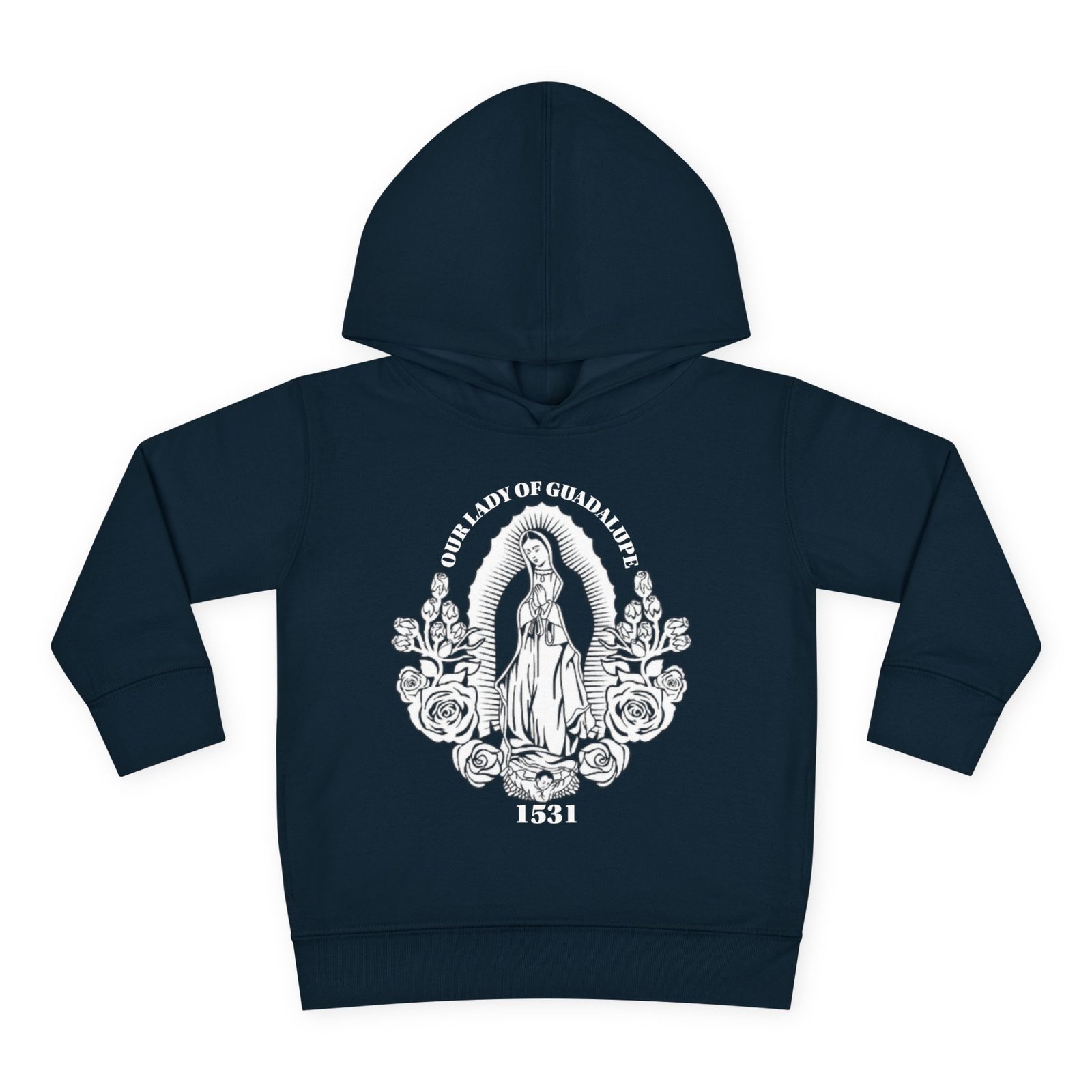 Our Lady of Guadalupe Toddler Pullover Fleece Hoodie - Image 3