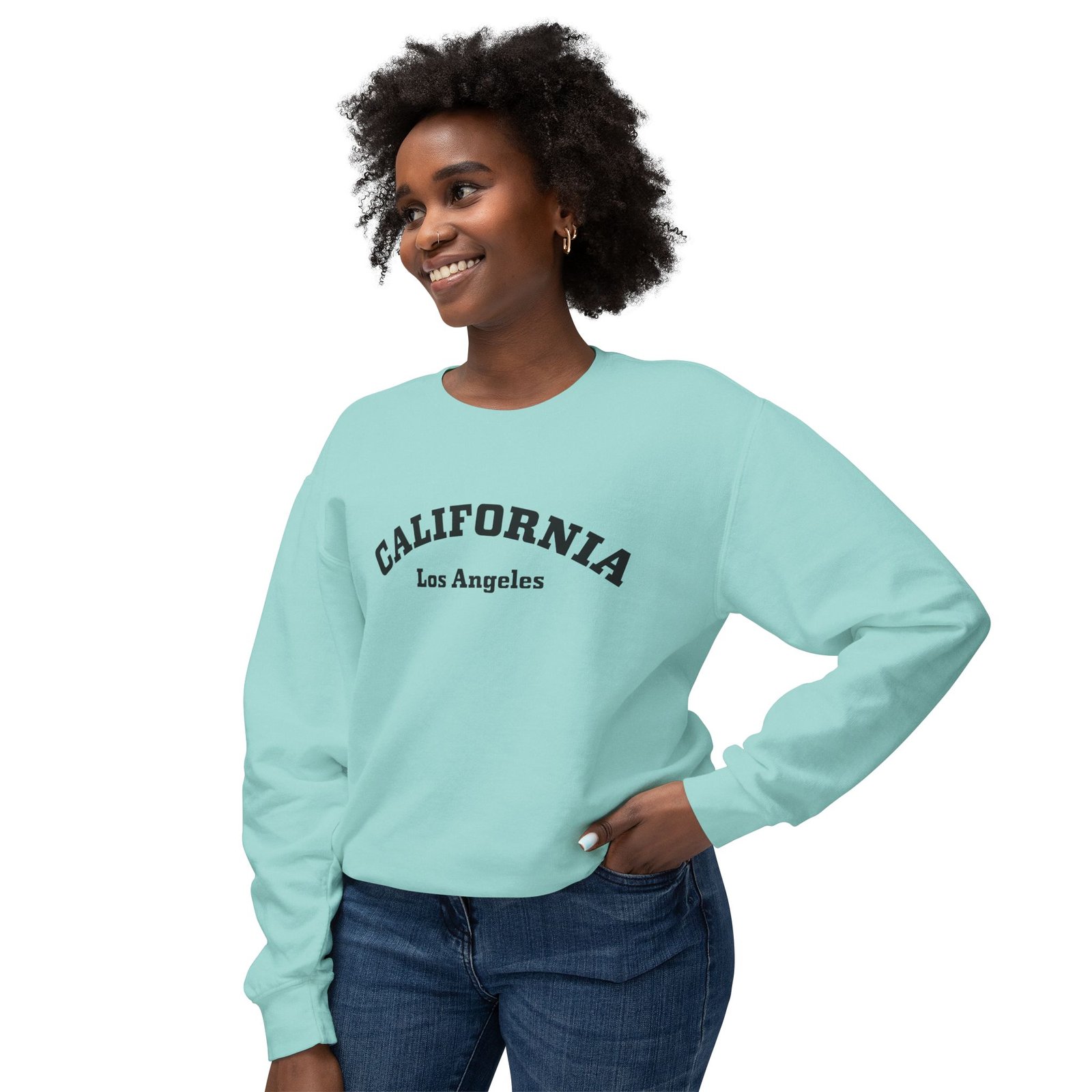 Los Angeles California Comfort Colors Lightweight Crewneck Sweatshirt - Image 10
