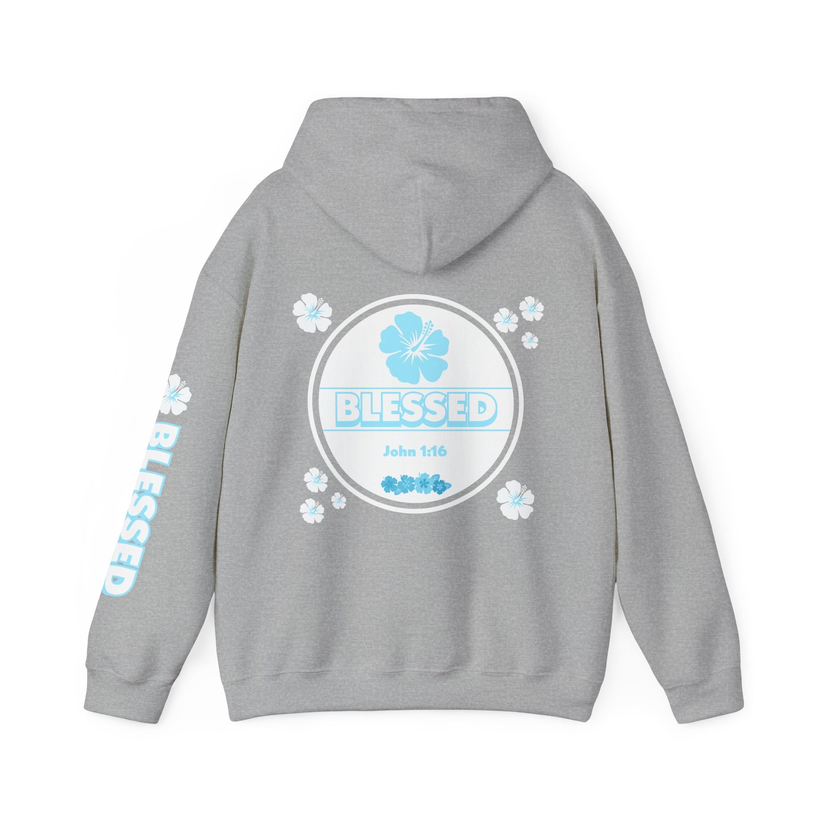 Blessed John 1:16 Hawaiian Flower Hoodie Sweatshirt