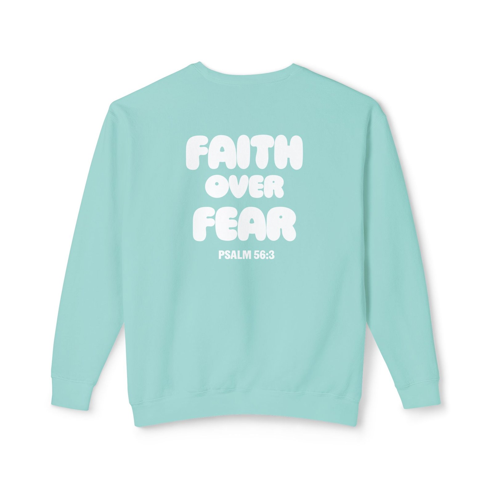 Faith Over Fear (Psalm 56:3) Bubbly Lightweight Crewneck Sweatshirt - Image 5