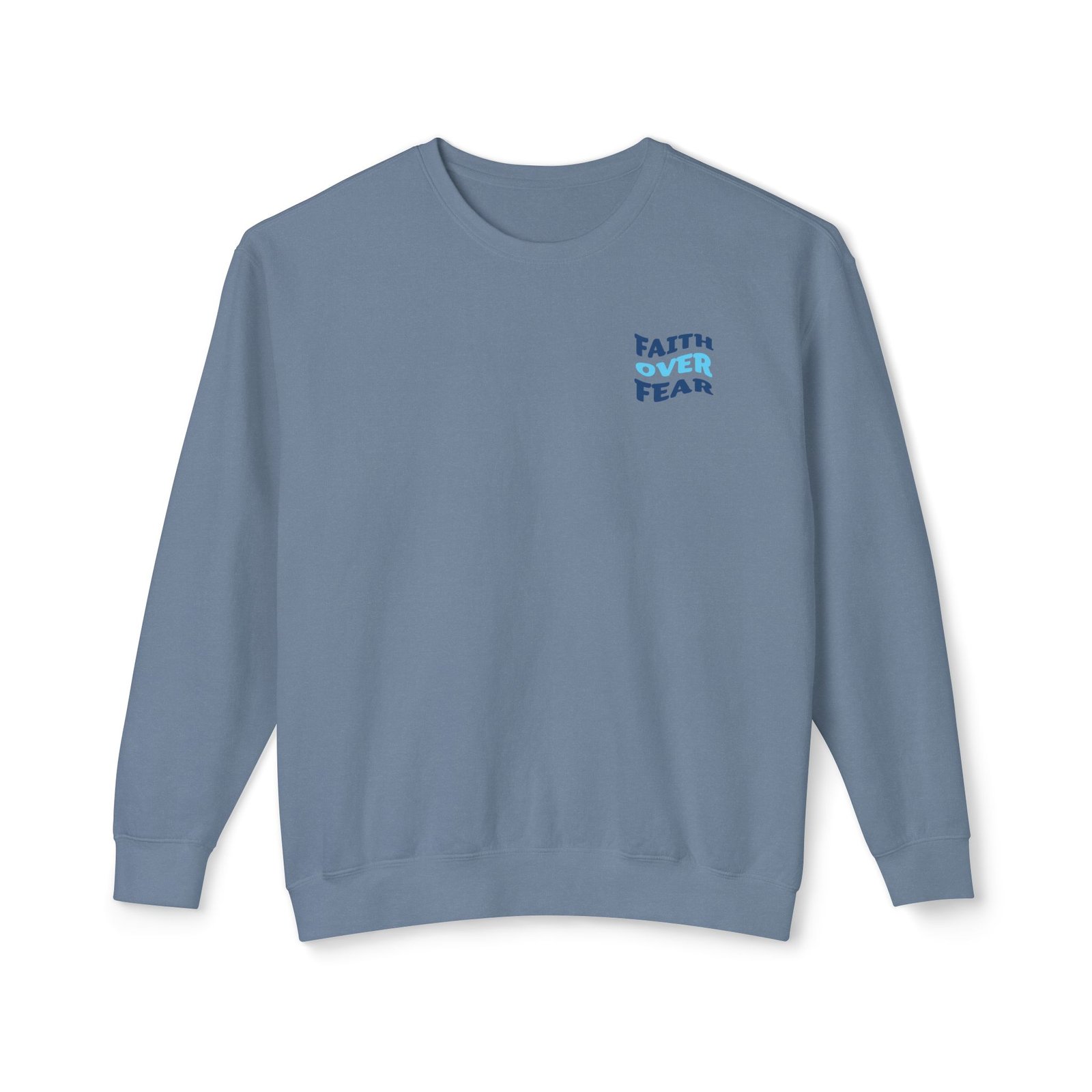 Faith Over Fear (Psalm 56:3) Warp Lightweight Crewneck Sweatshirt - Image 6