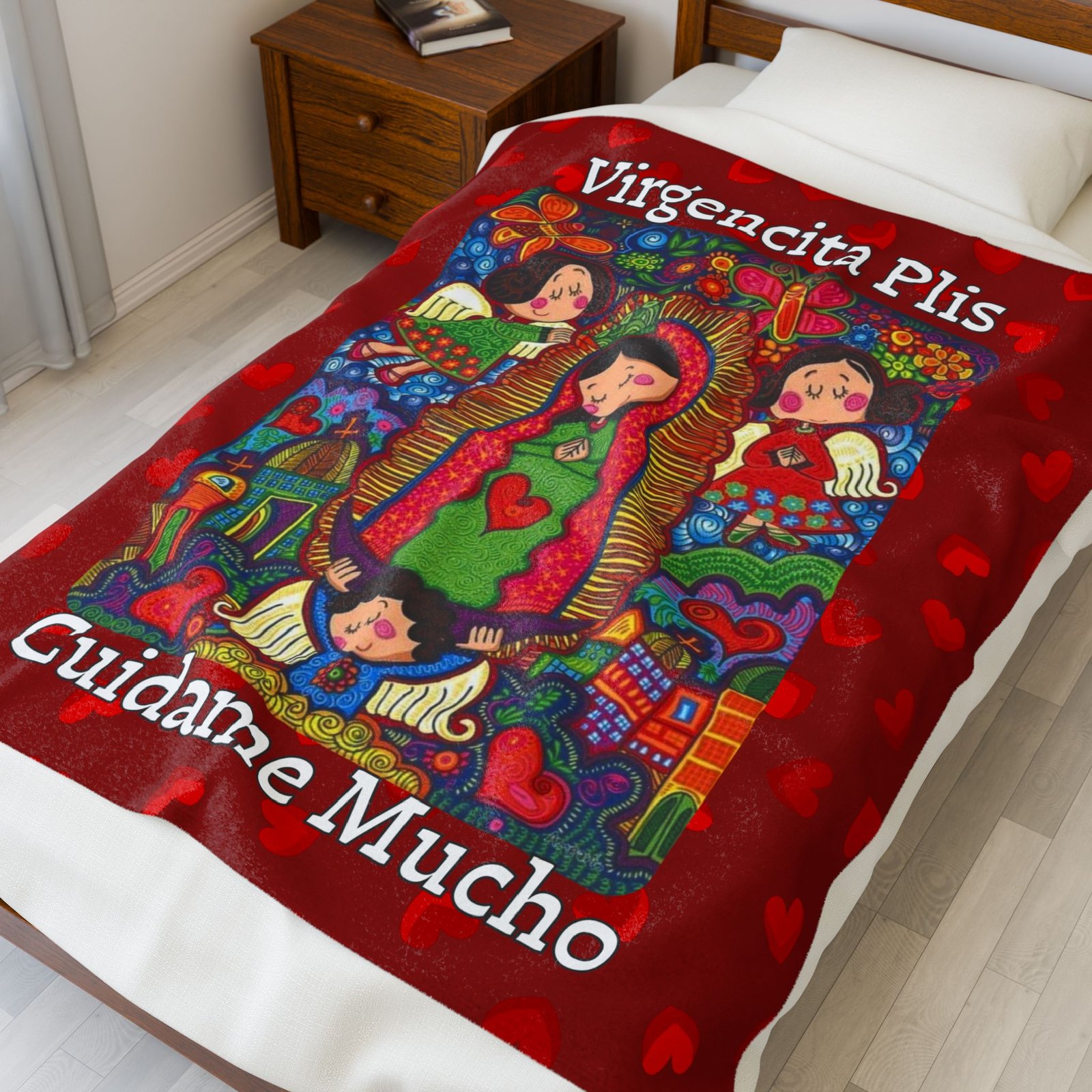 Virgencita (Guadalupe) Plis Cuidame Mucho Plush Fleece Throw Blanket - Image 2