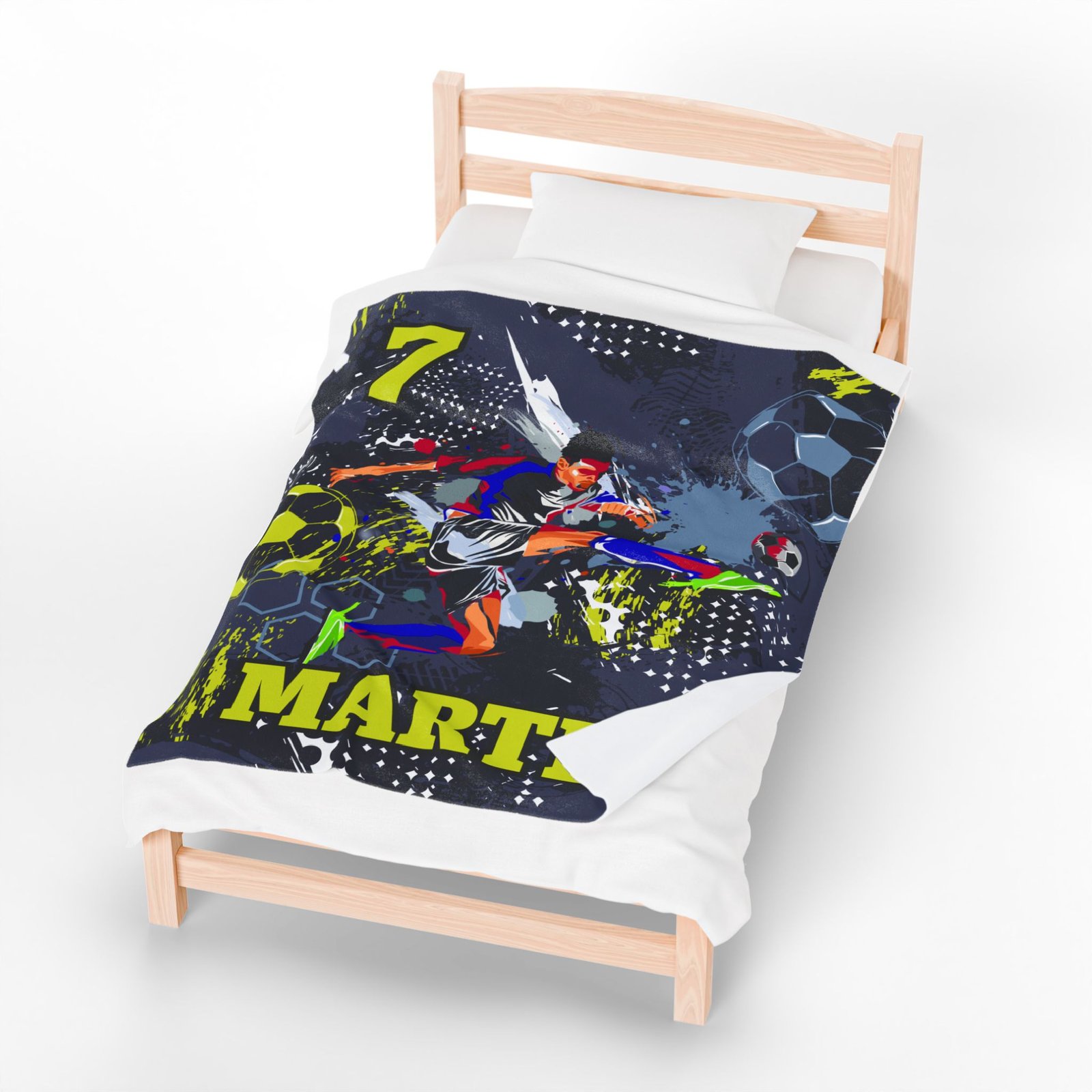 Soccer Blanket for Boys Personalized Plush Fleece Throw Blanket - Image 4