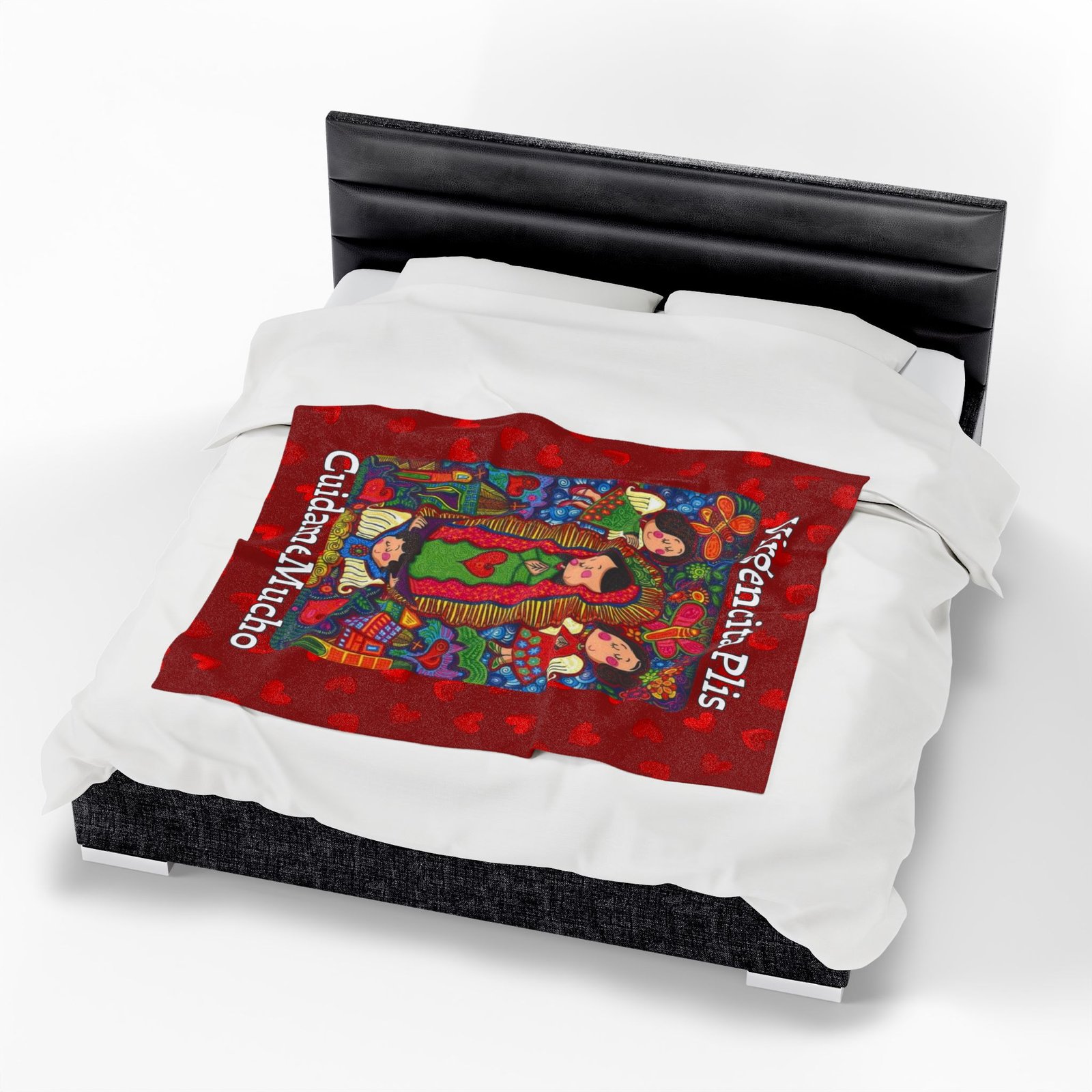 Virgencita (Guadalupe) Plis Cuidame Mucho Plush Fleece Throw Blanket - Image 4