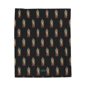 Our Lady of Guadalupe Original Image Plush Fleece Black Blanket