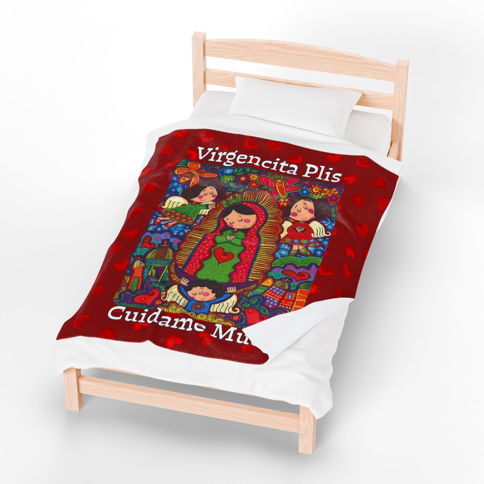 Virgencita (Guadalupe) Plis Cuidame Mucho Plush Fleece Throw Blanket - Image 3