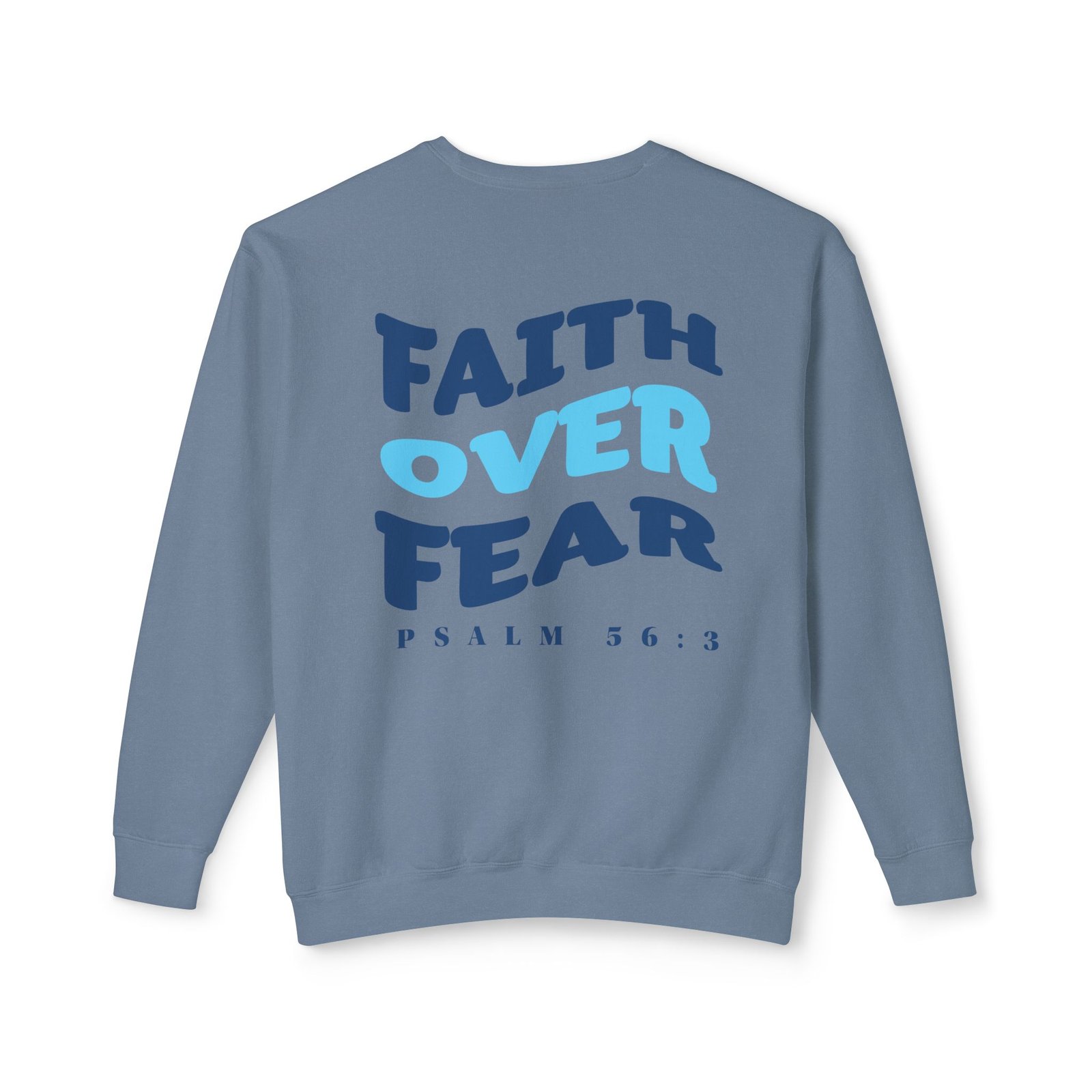 Faith Over Fear (Psalm 56:3) Warp Lightweight Crewneck Sweatshirt - Image 5