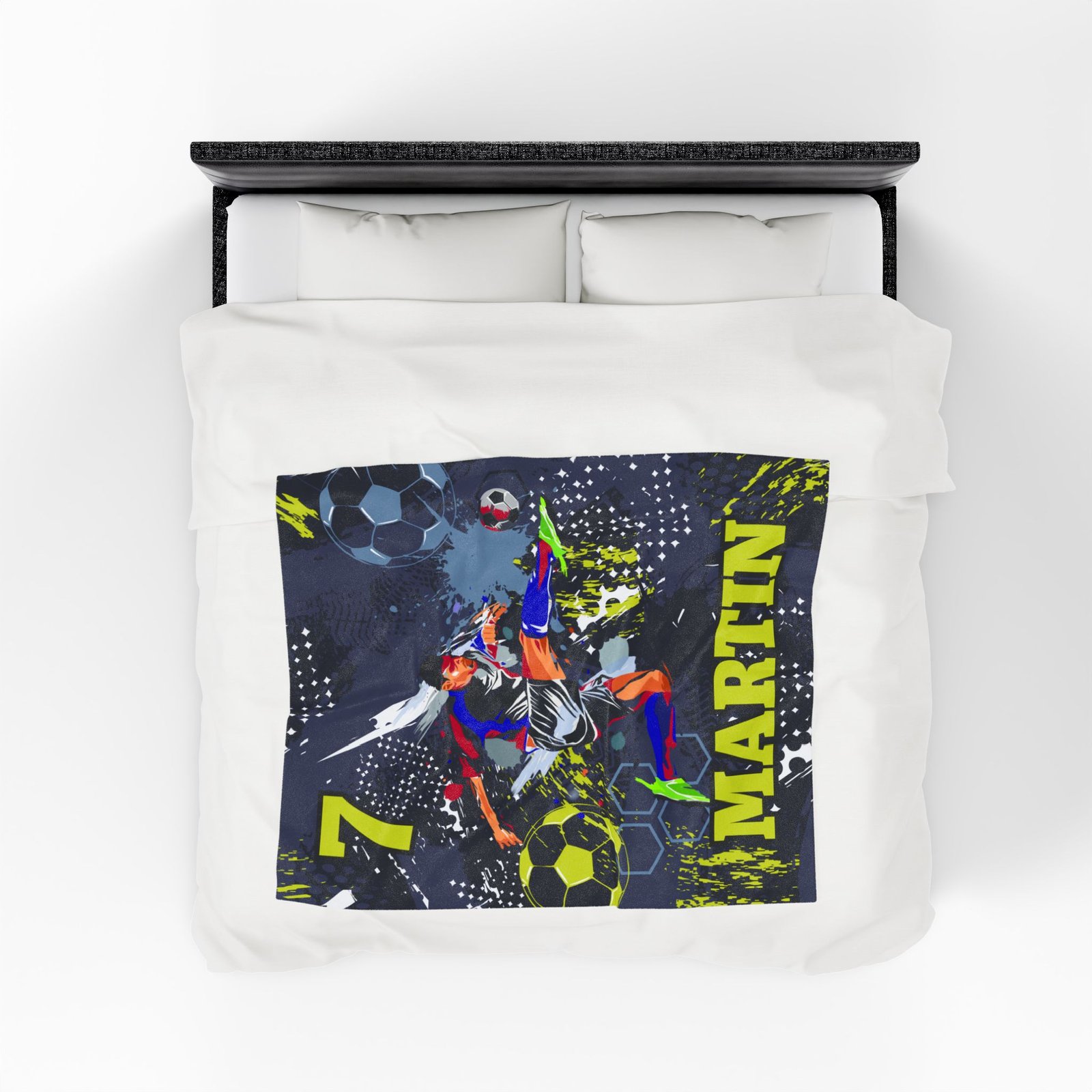 Soccer Blanket for Boys Personalized Plush Fleece Throw Blanket - Image 3